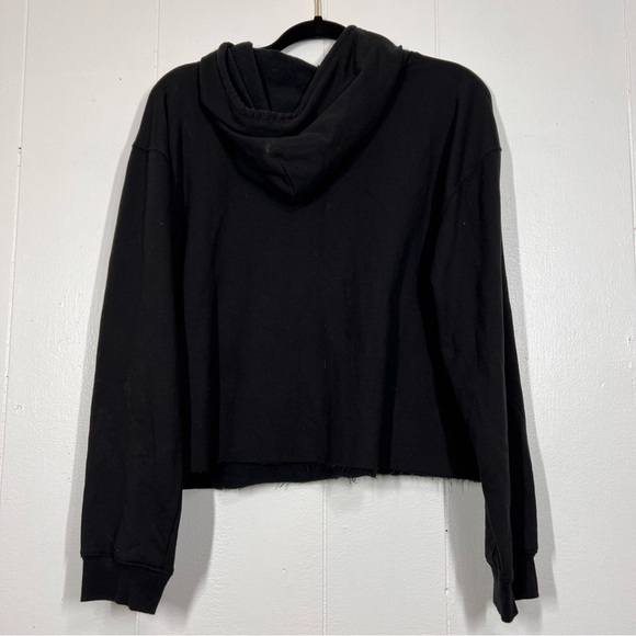 Pink Floyd Black Graphic Hoodie Sweater Cropped Frayed Hem Large Music Cozy - Picture 3 of 6